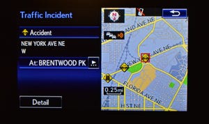 Lexus IS displays realtime traffic and weather information via HD radio