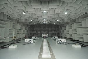 Semi-anechoic chamber tests for exhaust-system noise levels.
