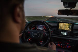 Driver uses adaptive cruise control settings