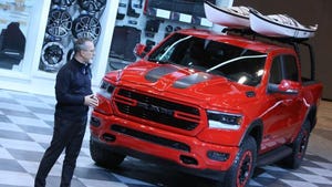 Moparrsquos Gorlier admires customized versions of Ram 1500 at Chicago Auto Show