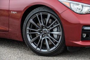 Upscale wheels like those on Infiniti Q50 Red Sport cost thousands of dollars