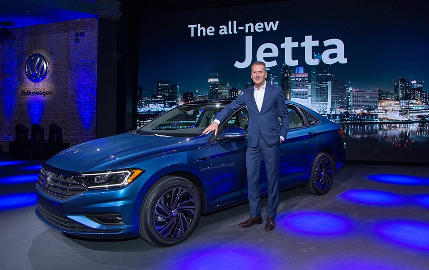 VW brand Chairman Herbert Diess at Jetta unveiling in Detroit