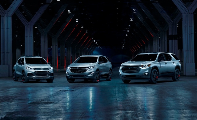 Chevyrsquos breadandbutter CUV lineup of compact Trax left midsize Equinox and large Traverse right in special edition trim