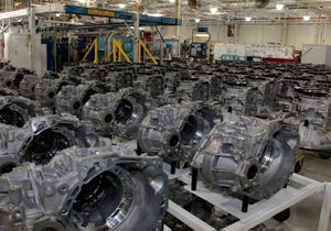 Gearboxes ready for assembly at Chryslerrsquos Kokomo IN plant
