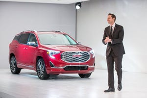 GMC Vice President Duncan Aldred with redesigned rsquo18 Terrain