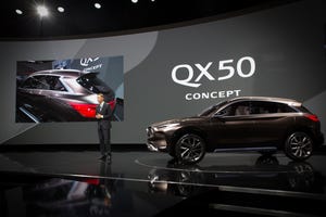 Infiniti President Roland Krueger unveils QX50 concept in Detroit