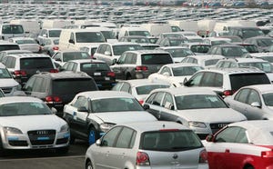 Unsold cars at port (Getty)