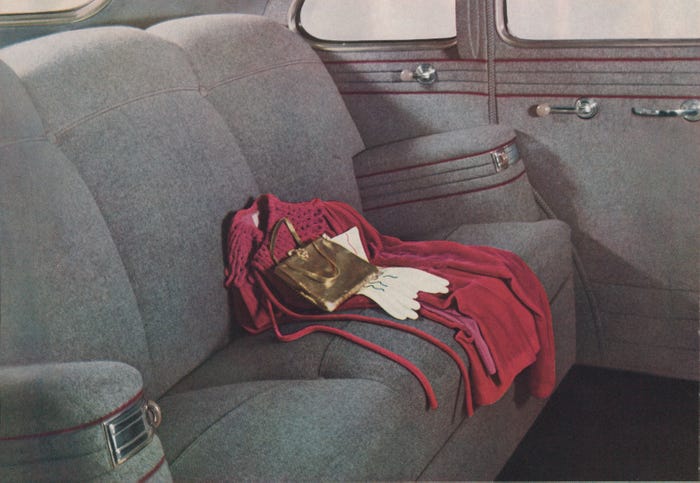 High fashion rear seat of the 1940 Hudson