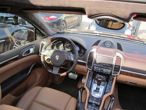 Cayenne madetoorder with bespoke walnut steering wheel leather sun visor covers