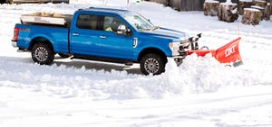 Ford Super Duty blue with plow
