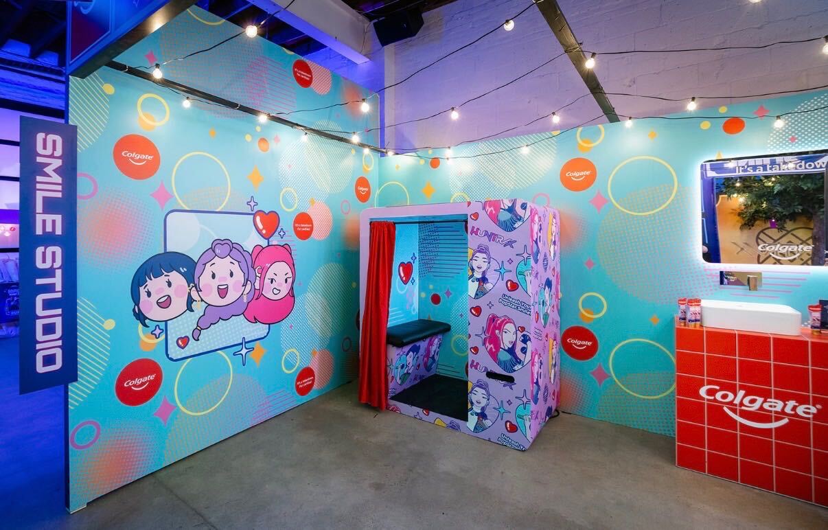 Colgate Smile Studio photo booth at the HUNTR/X Night Market