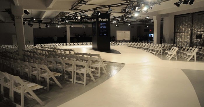 Models Walk a Ribbon-Shaped Runway Designed for Great Views