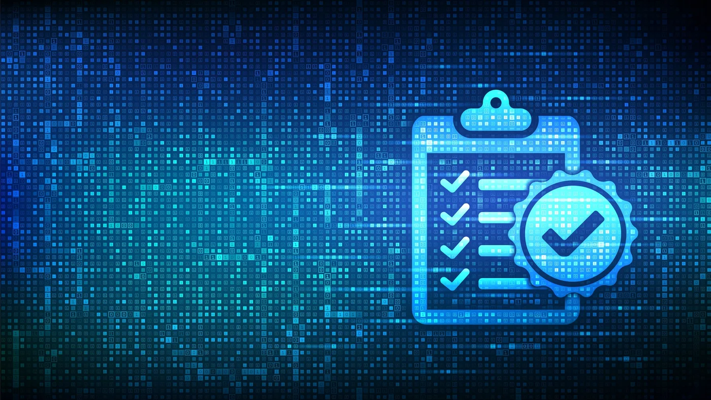 Regulation Compliance icon made with Digital code matrix background Regulation Compliance icon made with Digital code matrix background
