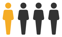 εικονίδιο 4 ατόμων σε κίτρινο και μαύρο χρώμα