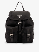 Prada: Logo-plaque recycled-nylon backpack