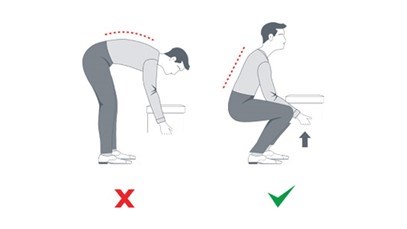 Lift correctly and avoid heavy items