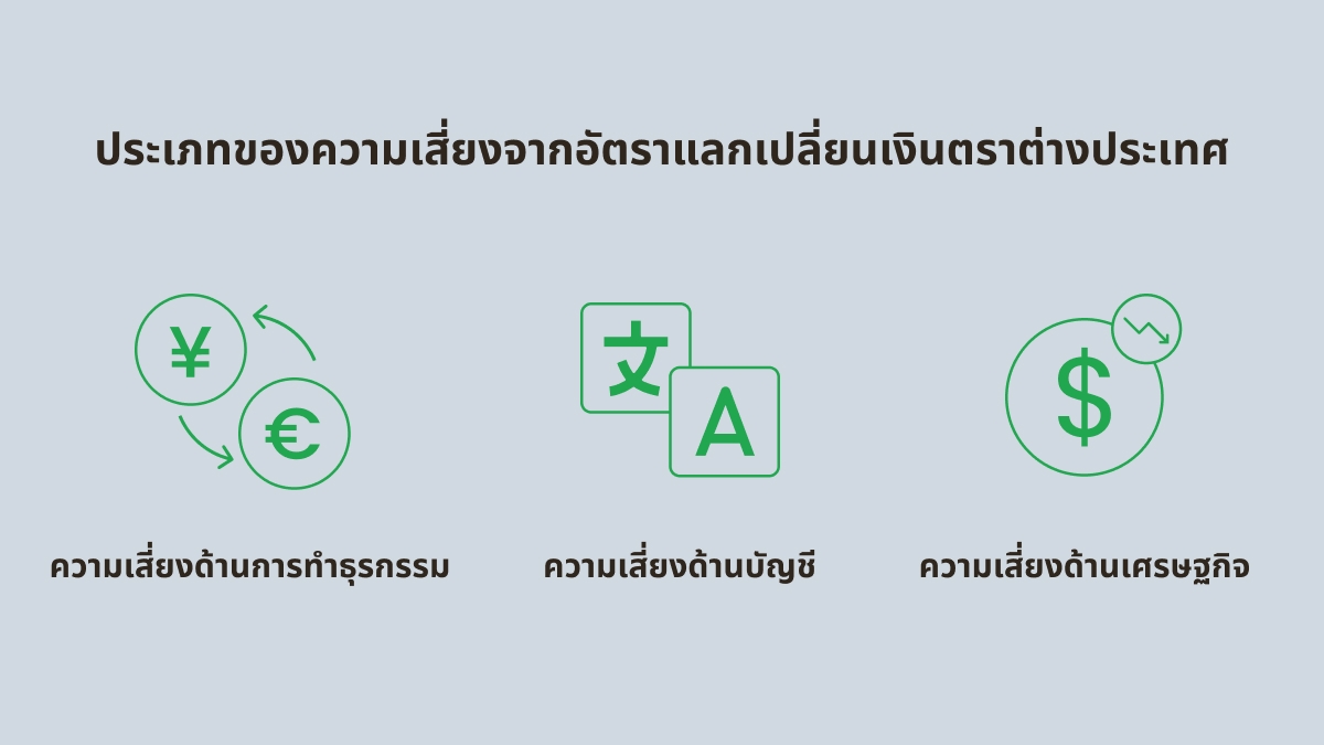 ประเภทของความเสี่ยงจากอัตราแลกเปลี่ยนเงินตราต่างประเทศ