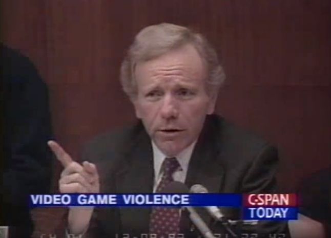 Senator Lieberman at 1993 Video Game Violence meeting