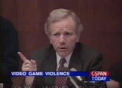 Senator Lieberman at 1993 Video Game Violence meeting