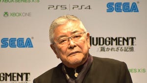 Voice actor Akira Nakao at a promotional event for Sega's Judgement.