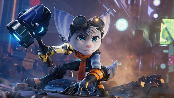 A screenshot of Rivet from Ratchet and Clank: Rift Apart A screenshot of Rivet from Ratchet and Clank: Rift Apart