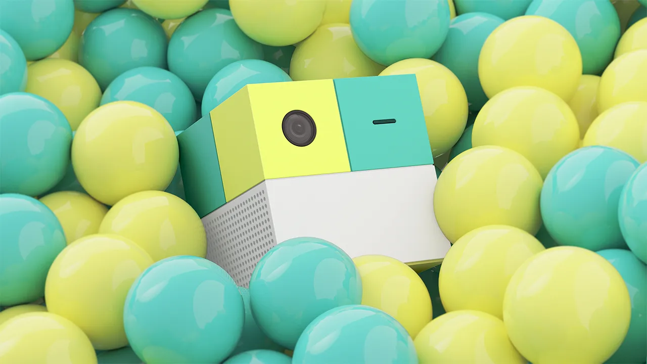 The Nex Playground in a ball pit (filled with lime green and turquoise balls) The Nex Playground in a ball pit (filled with lime green and turquoise balls)
