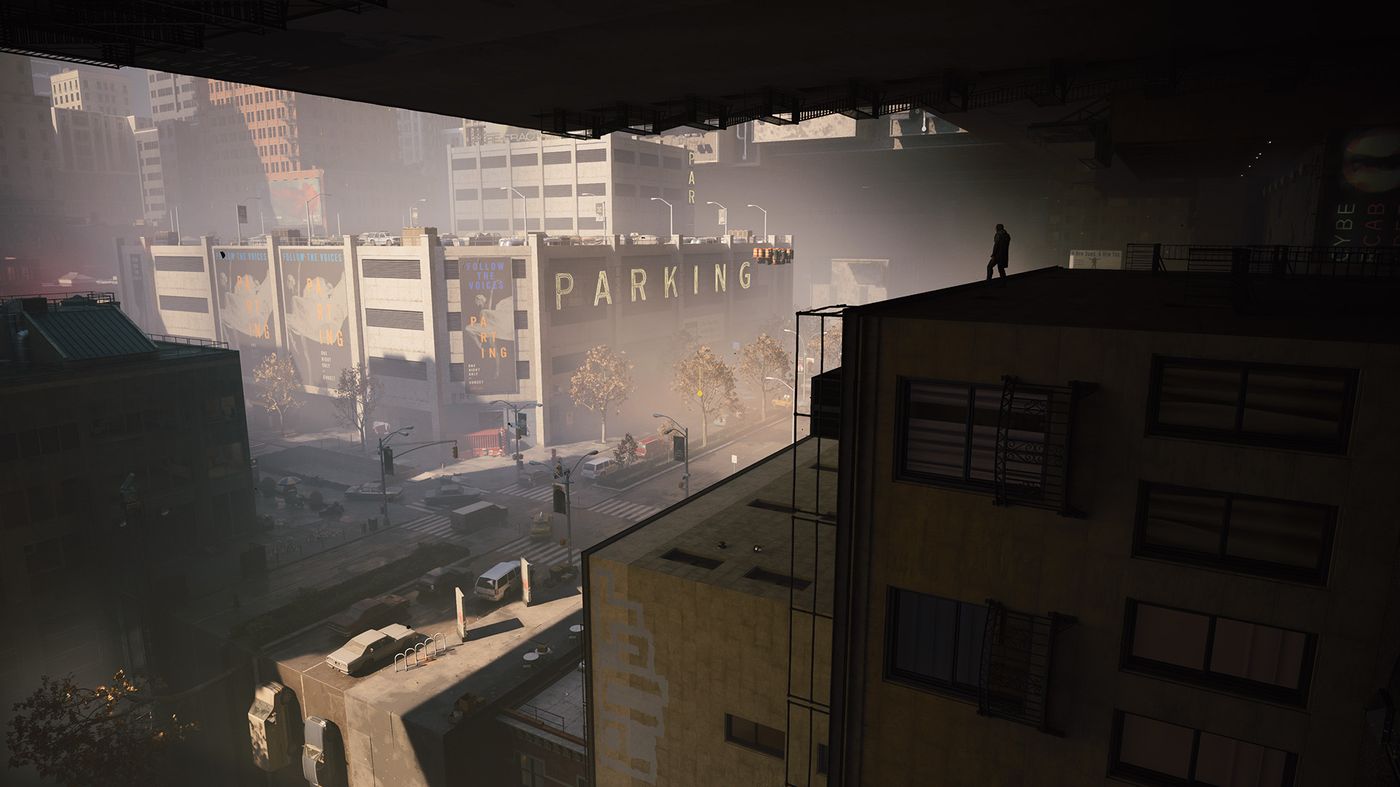 Control Resonant protagonist Dylan Faden looks out over an altered cityscape. Control Resonant protagonist Dylan Faden looks out over an altered cityscape.