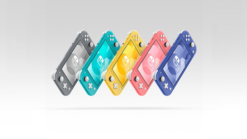 A platter of Switch Lite hardware