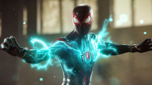 Miles charging his venom blast power in Marvel's Spider-Man 2