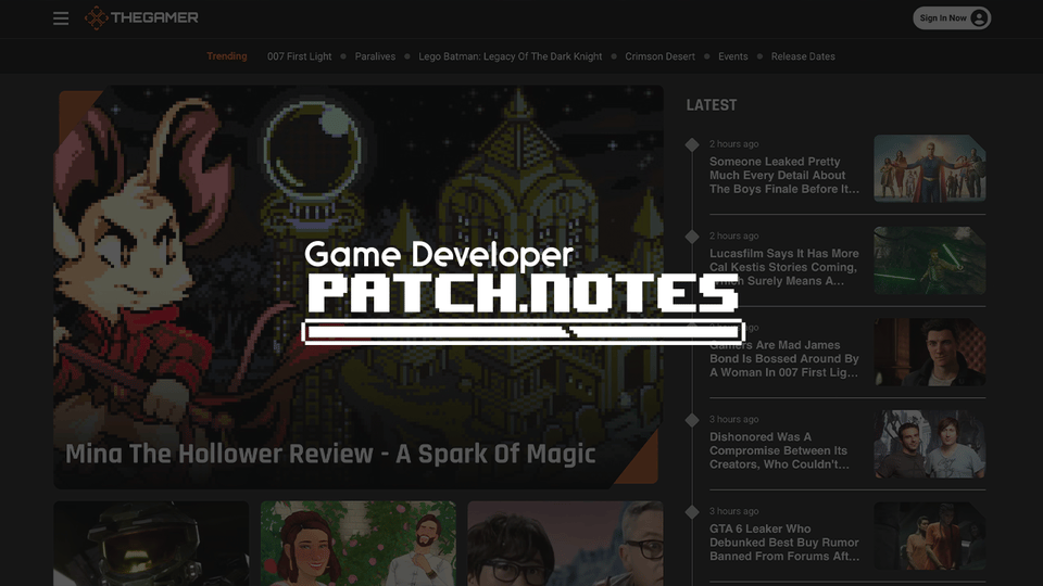 Patch Notes App Dev Sample Patch Notes - Headline Highlights & Game Industry News | Game Developer