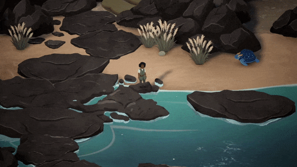An animated GIF of the game's effects, which show the ocean water lapping at the beach shore.