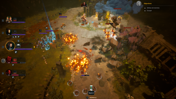 Fantasy characters fight from a top-down view in Wartorn. Fantasy characters fight from a top-down view in Wartorn.