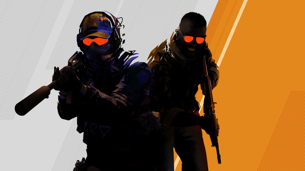 Key art for Valve's Counter-Strike 2 showing two soldiers lit by an orange-and-white background. Key art for Valve's Counter-Strike 2 showing two soldiers lit by an orange-and-white background.