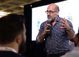 GDC Pitch host Jason Della Rocca adresses an audience at GDC 2025 GDC Pitch host Jason Della Rocca adresses an audience at GDC 2025
