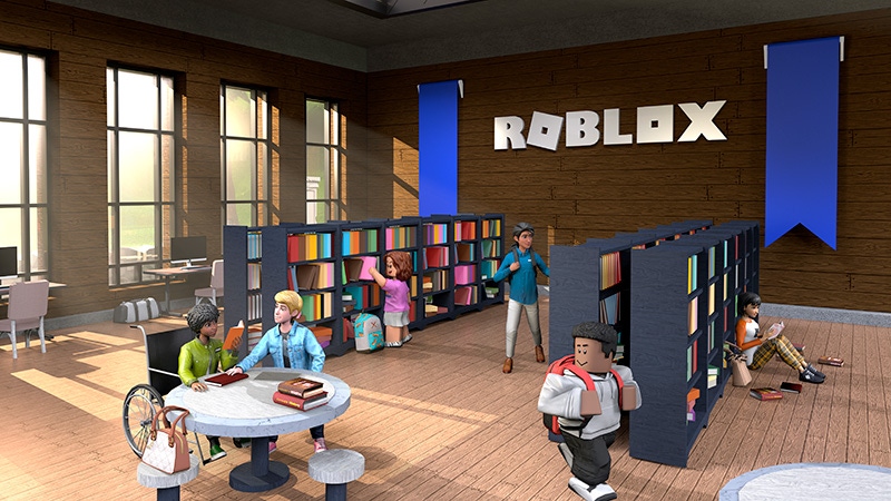 A screenshot of a library inside Roblox.