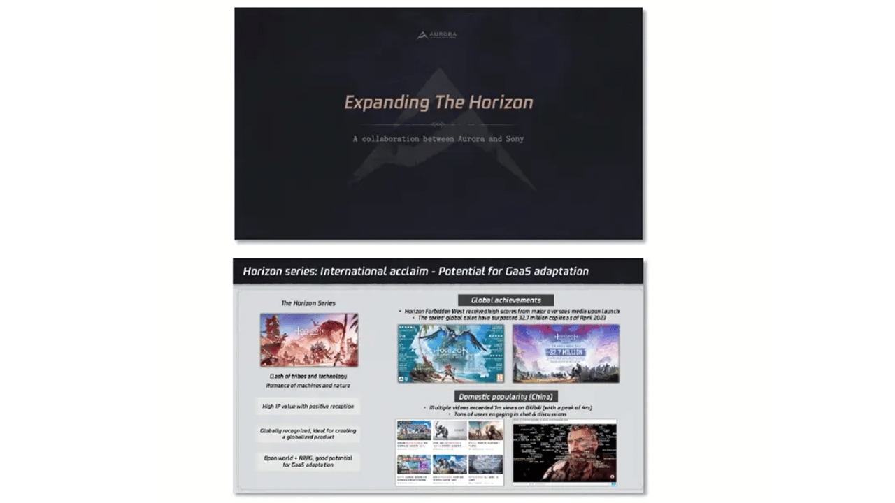 A screenshot of the 'expanding the Horizon' pitch deck created by Tencent A screenshot of the 'expanding the Horizon' pitch deck created by Tencent