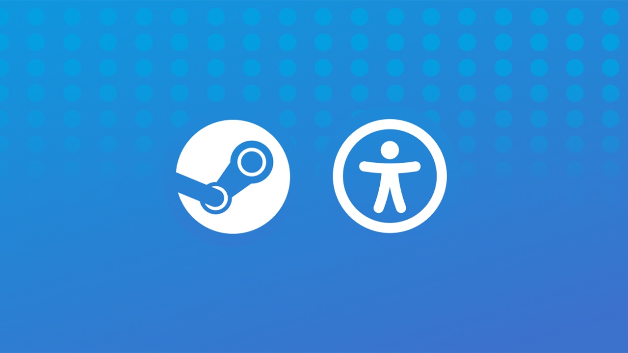 The Steam logo next to accessibility imagery  The Steam logo next to accessibility imagery