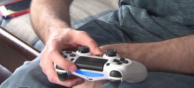 Gamer using customised PS4 controller