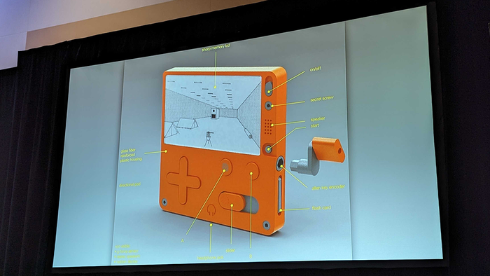 An orange Playdate concept created by Teenage Engineering