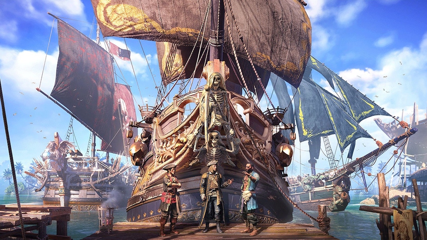 Three pirates preparing to set sail.
