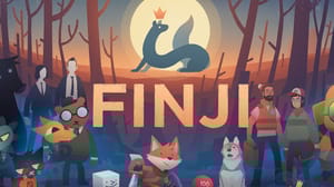 The logo for Finji above numerous characters from Finji-made and published games. The logo for Finji above numerous characters from Finji-made and published games.