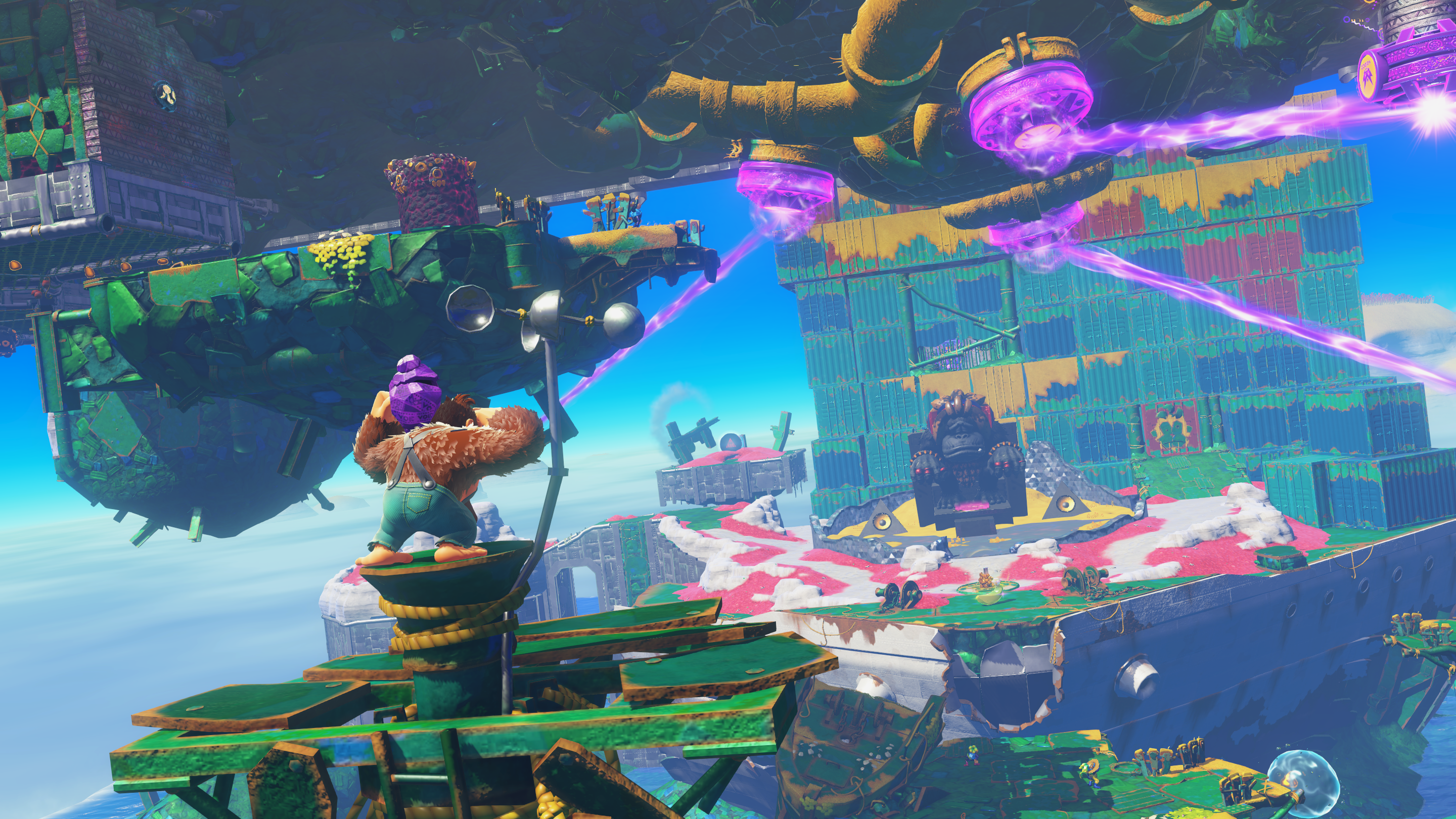 A screenshot from Donkey Kong Bananza. Donkey Kong stares out at a destructible open world. A screenshot from Donkey Kong Bananza. Donkey Kong stares out at a destructible open world.