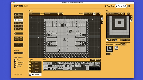 A screenshot of game-making tool Pulp in action.