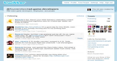 Game Developers and Industry on Twitter = Lists