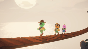 Scouts crossing a rope bridge in Peak Scouts crossing a rope bridge in Peak