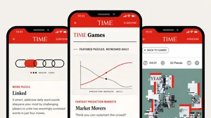 Illustrations of phones showing three Illustrations of phones showing three