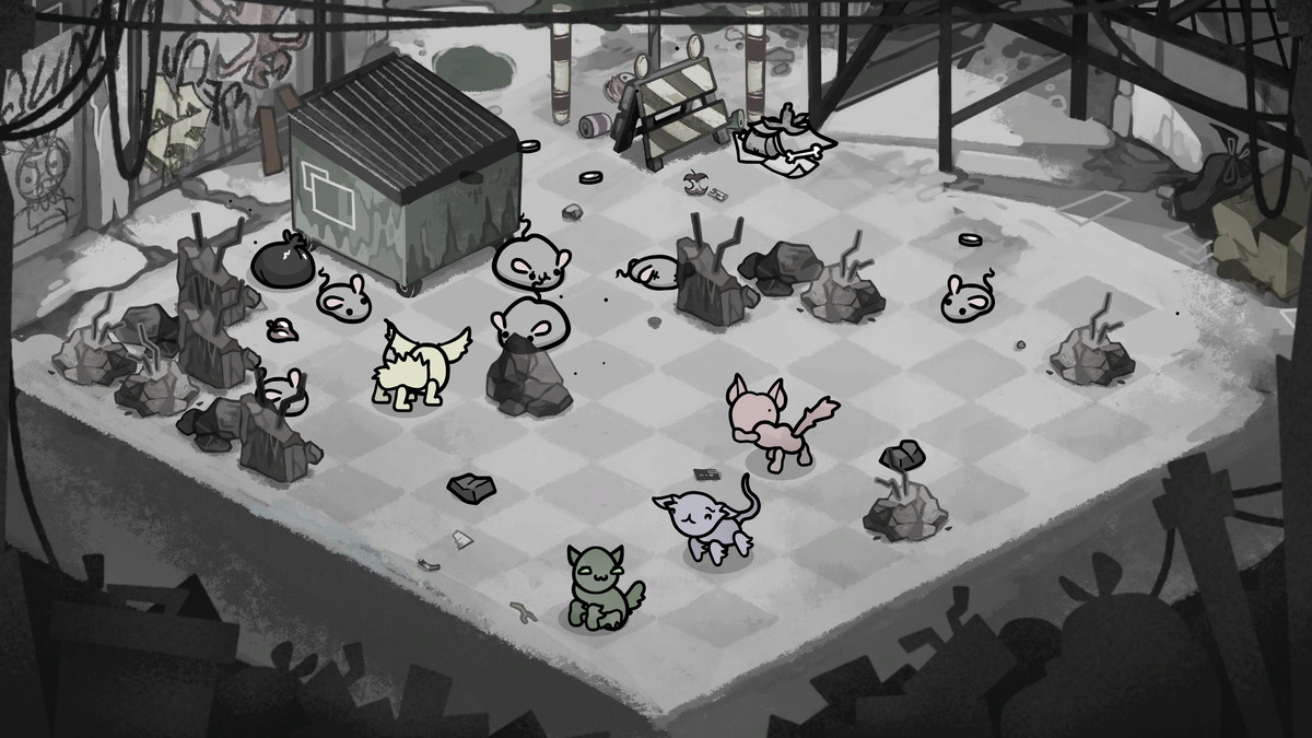 Screenshot of a herd of cats in Mewgenics. Screenshot of a herd of cats in Mewgenics.