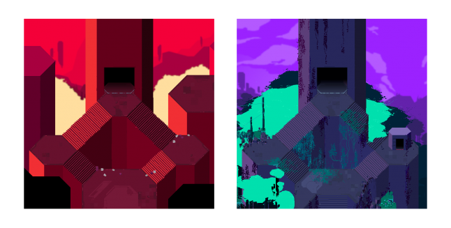 Reusing complete setpieces can create a familiar world