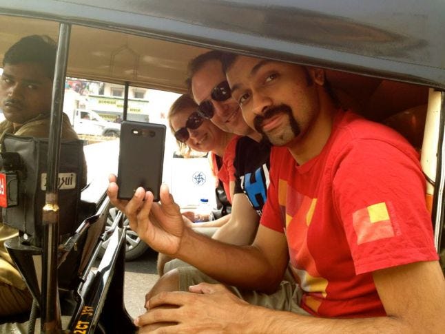 Rickshaw Double-selfie