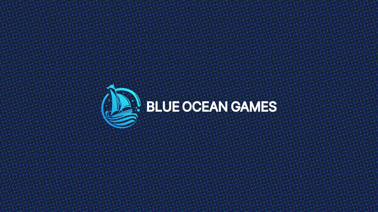 Blue Ocean Games logo and promotional banner